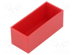 Enclosure: designed for potting; X: 22mm; Y: 52mm; Z: 21mm; red
