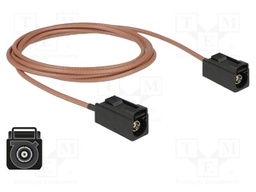Cable; 1.25m; Fakra A female,both sides; brown; Øcable: 2.6mm; 50Ω