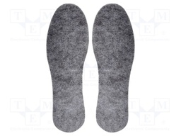 Inserts for shoes; Size: 47; grey; felt; 6mm; 10set