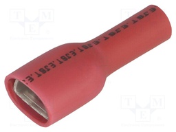 Terminal: flat; 6.3mm; 0.8mm; female; 0.5÷1.5mm2; crimped; red