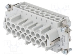 Connector: rectangular; female; Pitch: 77,5x27mm; 500V; 20A; PIN: 16