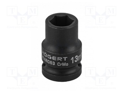 Wrench; hex socket,socket spanner,impact; HEX 13mm; 1/2"; short