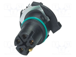 Connector: M12; contact insert; PIN: 5; 63V; straight; THR; 16A; 4+PE