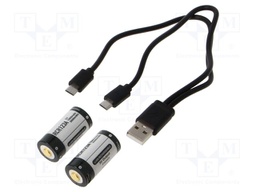 Re-battery: Li-Ion; 16340,RCR123A; 3V; 1000mAh; Ø16.8x34.9mm