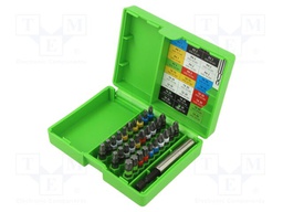 Tools set: screwdriver bits; Phillips,Pozidriv®,Torx®; 1/4"