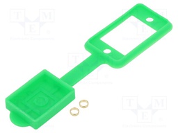 Socket gasket with dust cap; SLIM; Colour: green; 29mm