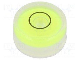 Spirit level; H: 8mm; Ømount.hole: 15mm; plastic; Body: white