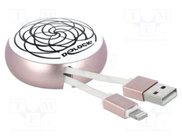 Cable; USB 2.0,rolled; Apple Lightning plug,USB A plug; 0.92m