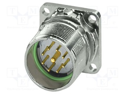 Connector: M23; socket; PIN: 9(8+1); crimped; straight; IP68; 8A,20A