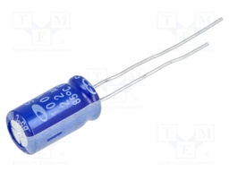 Capacitor: electrolytic; THT; 22uF; 100VDC; Ø6.3x11mm; Pitch: 2.5mm