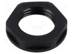 Nut; M16; polyamide; 22mm; black; Thread: metric; Pitch: 1.5