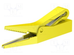 Crocodile clip; 10A; yellow; Grip capac: max.9.5mm