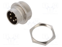 Connector: M16; male; for panel mounting; IP40; socket; soldering