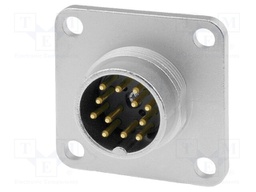 Connector: M16; male; flange (4 holes),for panel mounting; 150V