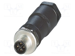 Connector: M12; plug; PIN: 4; 630V; straight; IP67; screw terminal