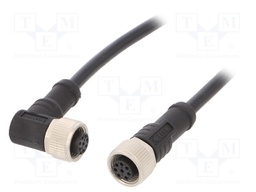 Cable: for sensors/automation; PIN: 8; M12-M12; 1m; plug; plug; 30V
