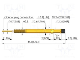 Test needle; Spring compression: 4.2mm; 4.5mm; plastic; Ø: 3mm