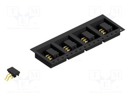 Connector: pin strips; pin header; male; PIN: 4; 2mm; SMT; 2x2; 100V