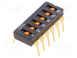 Switch: DIP-SWITCH; Poles number: 6; ON-OFF; 0.025A/24VDC; Pos: 2
