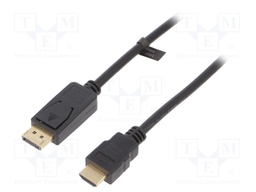 Cable; DisplayPort 1.2; DisplayPort plug,HDMI plug; 1m; black