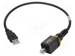 Cable; USB 2.0; USB A plug,USB B plug; 0.5m; black; hermetic x1