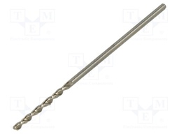 Drill bit; for metal; Ø: 1mm; L: 34mm; Working part len: 12mm