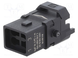 Connector: rectangular; male; Han 1A; PIN: 4; 3P+PE; size 1A