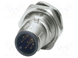 Connector: M12; socket; PIN: 8; male; 30V; straight; THT; A code; 2A