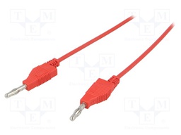 Test lead; silicone; 1m; red; 15A; 60V; Cond.cross sec: 0.75mm2