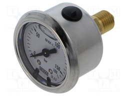 Manometer; -1÷3bar; Class: 2.5; 100mm; -20÷60°C; IP65; steel; 113.53