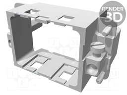 Frame for modules; size 4; O marking; Pitch: 57x27mm; Modules: 2