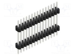 Connector: pin strips; pin header; male; PIN: 15; 1.27mm; THT; 1x15