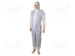 Protective coverall; Size: L; white; Series: DT215; V: with a hood