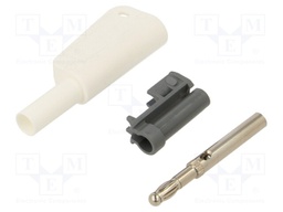 4mm banana; 19A; 1kV; white; insulated,with 4mm axial socket