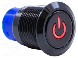 Switch: vandal resistant; SPDT; 3A/250VAC; IP67; ON-(ON); red; 12V