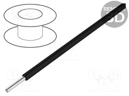 Wire; solid; Cu; 30AWG; black; kynar 460 (PVDF); 300V; 50m