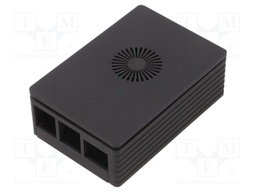 Enclosure: for computer; Raspberry Pi 4 B; ABS; black; X: 64mm
