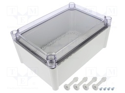 Enclosure: multipurpose; X: 188mm; Y: 278mm; Z: 130mm; SOLID; grey