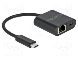 USB to Ethernet adapter; RJ45 socket,USB C socket,USB C plug