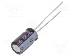 Capacitor: electrolytic; low impedance; THT; 100uF; 16VDC; ±20%