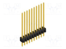 Connector: pin strips; pin header; male; PIN: 10; 1.27mm; THT; 1x10