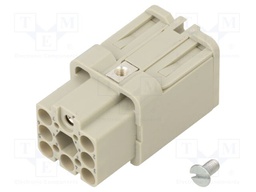Connector: HDC; contact insert; female; Han Q; PIN: 8; 7+PE; size 3A
