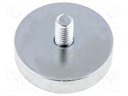 Magnet: permanent; neodymium; H: 7mm; 350N; Ø: 32mm; Ext.thread: M6