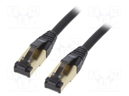 Patch cord; S/FTP; Cat 8; stranded; Cu; LSZH; black; Len: 7.5m; 27AWG