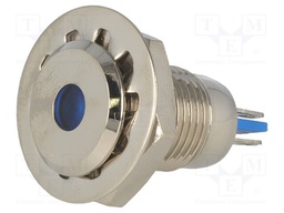 Indicator: LED; flat; 24VDC; Cutout: Ø12mm; IP67; for soldering