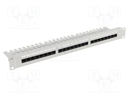Patch panel; white; Number of ports: 24; Cat: 6; RJ45 socket x24