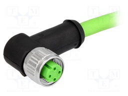 Plug; M12; PIN: 4; female; D code-Ethernet; 7.5m; Insulation: TPU