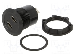 Adapter; for panel mounting,rear side nut; USB 2.0; Thread: M25