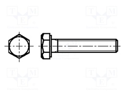Screw; M5x16; DIN: 933; Head: hexagonal; none; brass; nickel