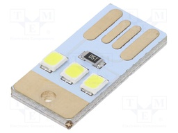 Module: LED; 5VDC; 23x12mm; USB; No.of diodes: 3; Case: 2835; 400mW